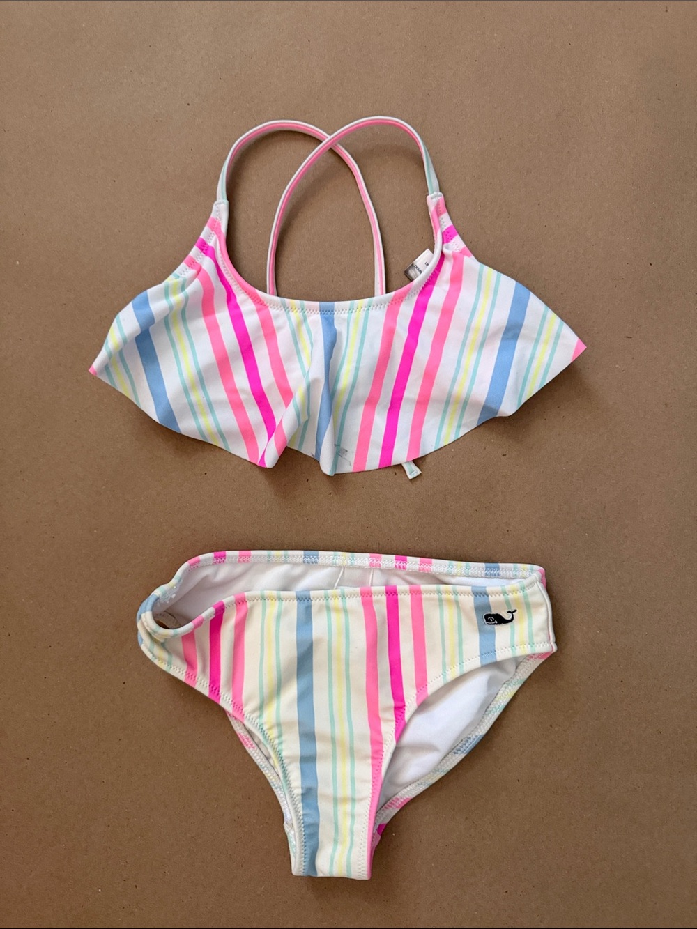 Vineyard Vines Bright Stripe Bikini - Pink, Blue, Yellow, White 3T